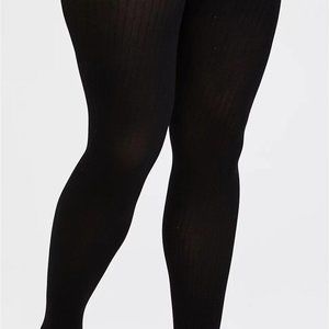 Torrid 5X/6X Black Ribbed ~ Control Top Tights (28-30) Plus